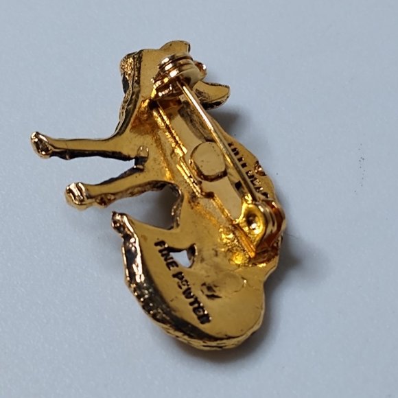 Vintage Lilli Heart Pewter Fox Brooch - Picture 6 of 10